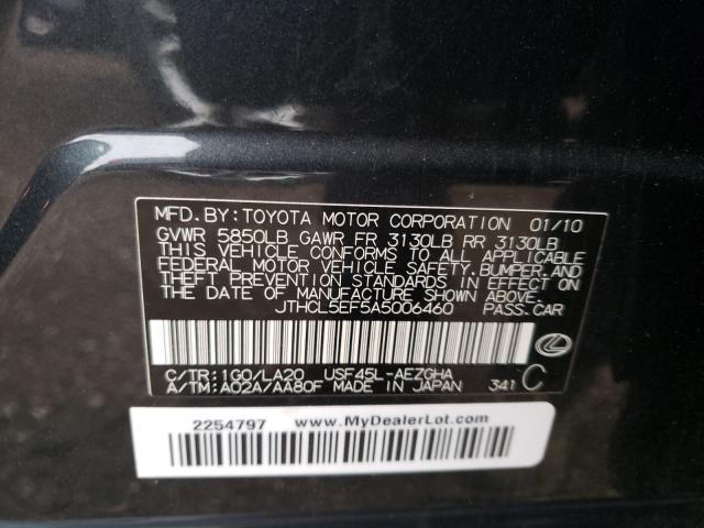 2010 LEXUS LS 460 JTHCL5EF5A5006460