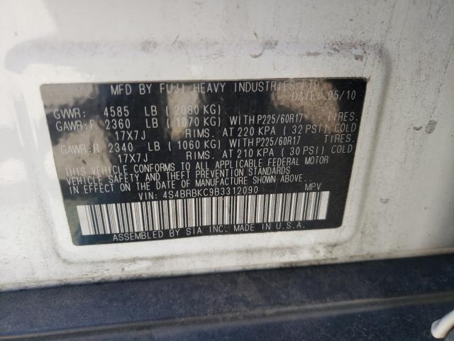 2011 SUBARU OUTBACK 4S4BRBKC9B3312090
