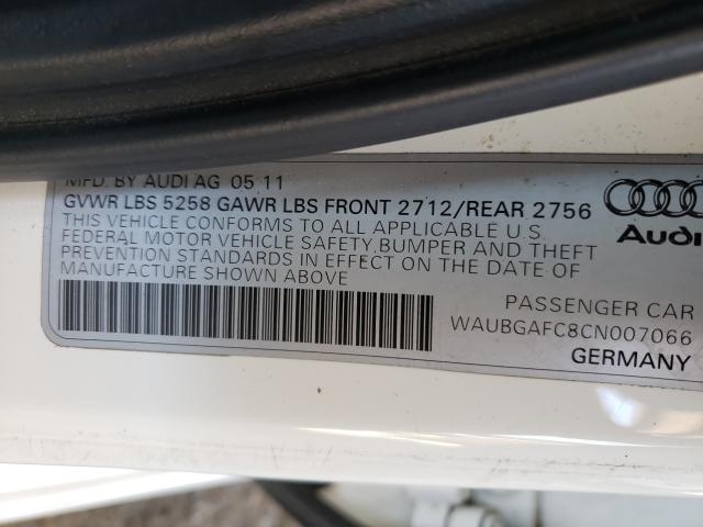 2012 AUDI A6 WAUBGAFC8CN007066