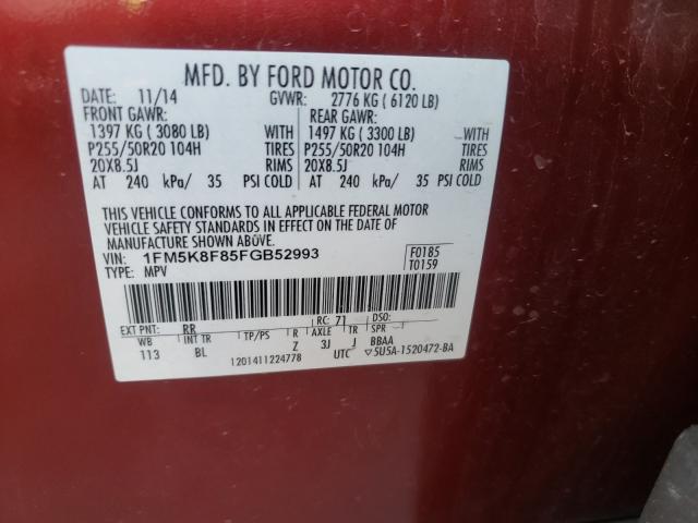 2015 FORD EXPLORER L 1FM5K8F85FGB52993