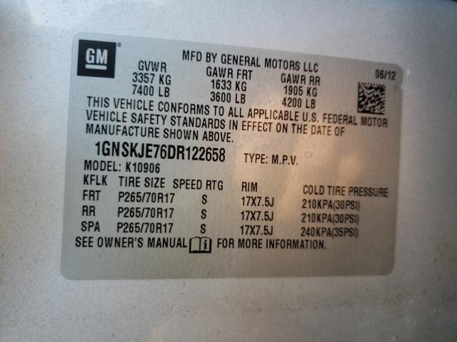 2013 CHEVROLET SUBURBAN K 1GNSKJE76DR122658