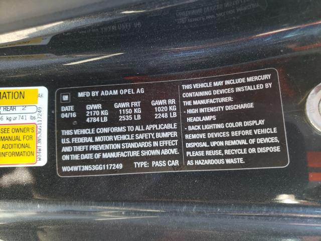 2016 BUICK CASCADA PR W04WT3N53GG117249
