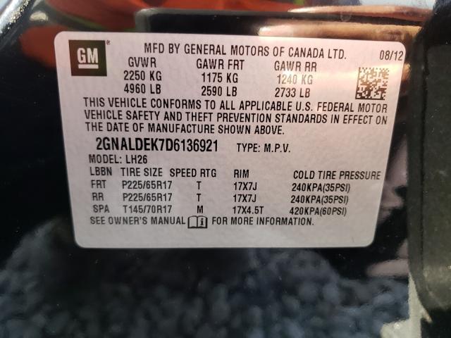 2013 CHEVROLET EQUINOX LT 2GNALDEK7D6136921