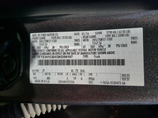 2016 FORD F150 SUPER 1FTEW1C8XGKD58197
