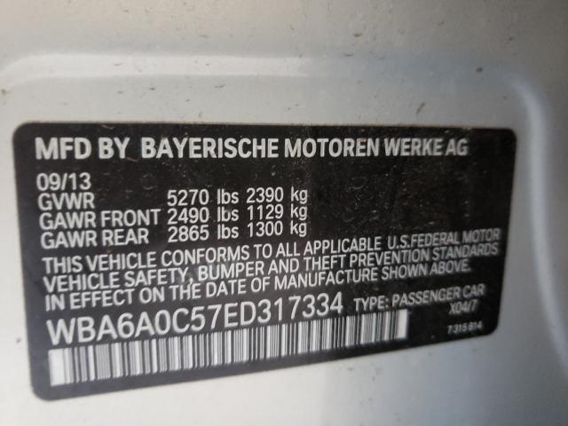 VIN WBA6A0C57ED317334 2014 BMW 6 Series, 640 I Gran... no.10