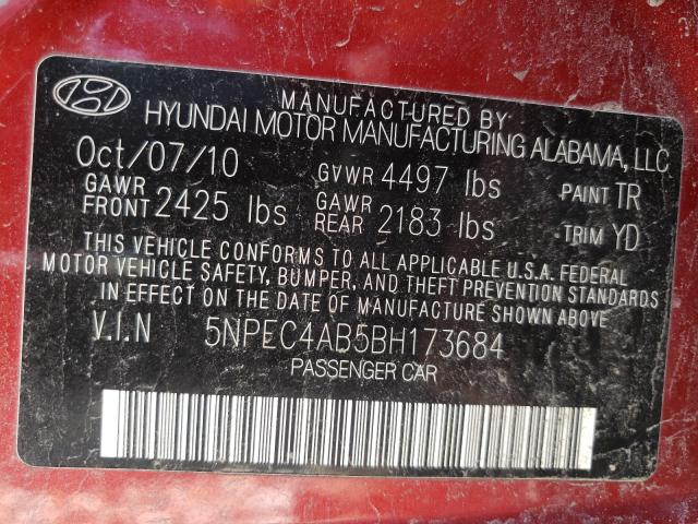 2011 HYUNDAI SONATA SE 5NPEC4AB5BH173684