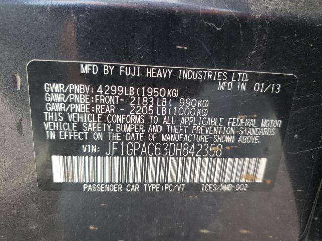 2013 SUBARU IMPREZA PR JF1GPAC63DH842358