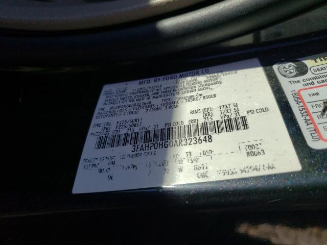 2010 FORD FUSION SE 3FAHP0HG0AR323648