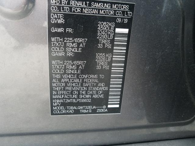 2020 NISSAN ROGUE S KNMAT2MT8LP516632
