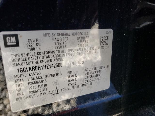 2017 CHEVROLET SILVERADO 1GCVKREH1HZ142660