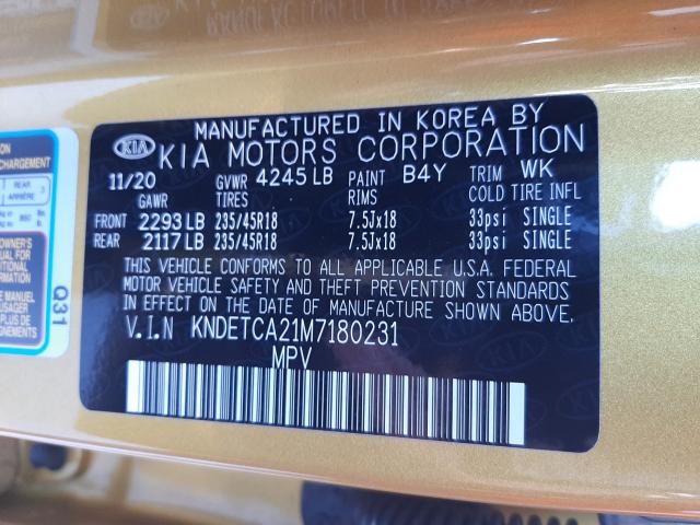 2021 KIA SELTOS SX KNDETCA21M7180231