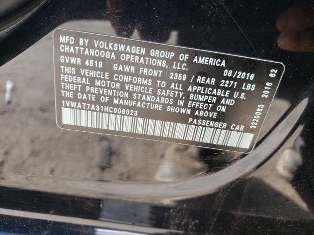 2017 VOLKSWAGEN PASSAT S 1VWAT7A31HC006023