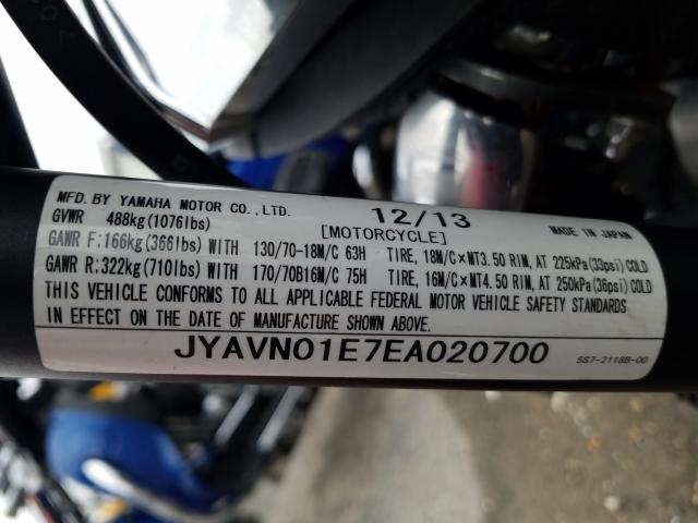 2014 YAMAHA XVS950 A JYAVN01E7EA020700