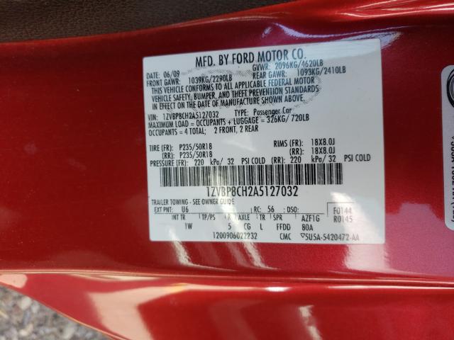2010 FORD MUSTANG GT 1ZVBP8CH2A5127032