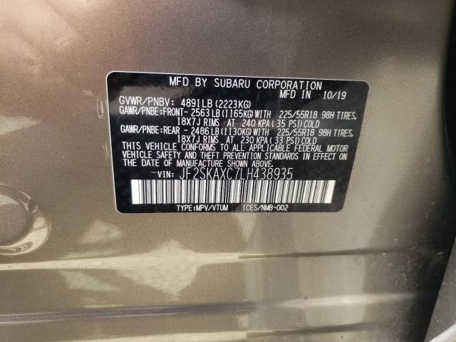 2020 SUBARU FORESTER T JF2SKAXC7LH438935