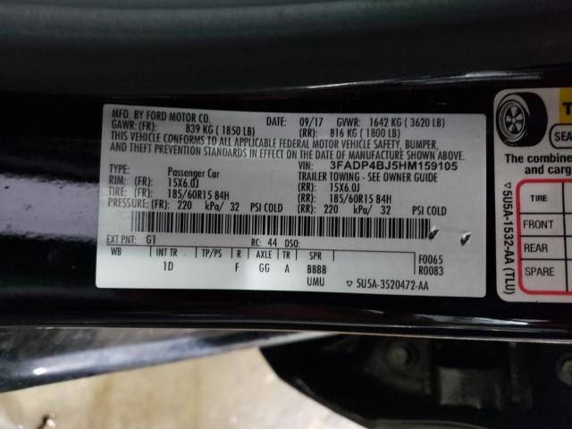 2017 FORD FIESTA SE 3FADP4BJ5HM159105