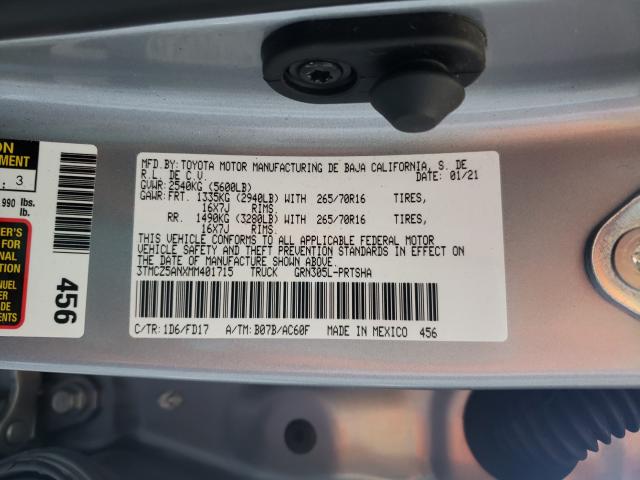 2021 TOYOTA TACOMA DOU 3TMCZ5ANXMM401715
