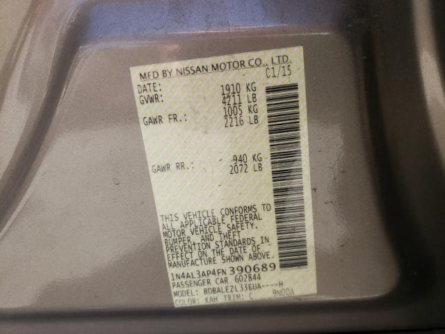 2015 NISSAN ALTIMA 2.5 1N4AL3AP4FN390689
