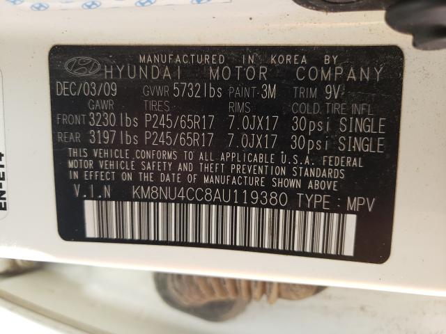 2010 HYUNDAI VERACRUZ G KM8NU4CC8AU119380
