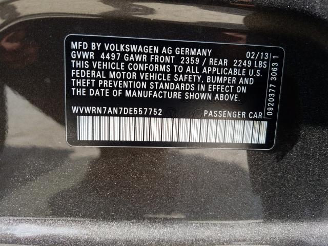 2013 VOLKSWAGEN CC LUXURY WVWRN7AN7DE557752
