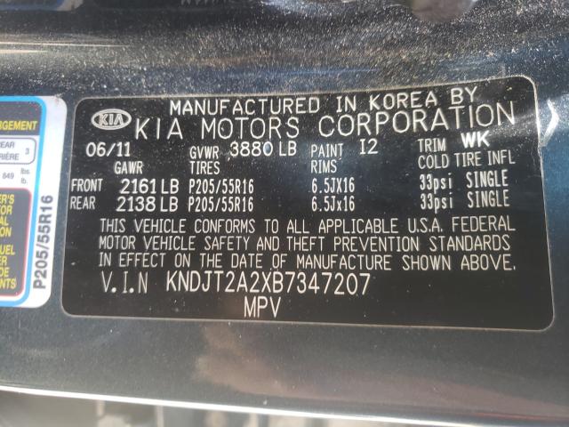 2011 KIA SOUL + KNDJT2A2XB7347207