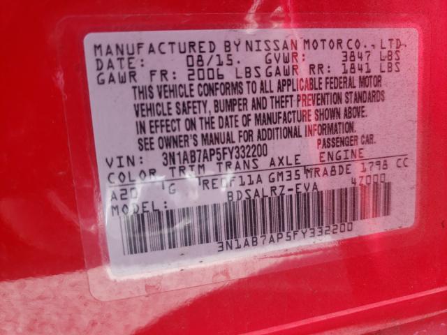 2015 NISSAN SENTRA S 3N1AB7AP5FY332200