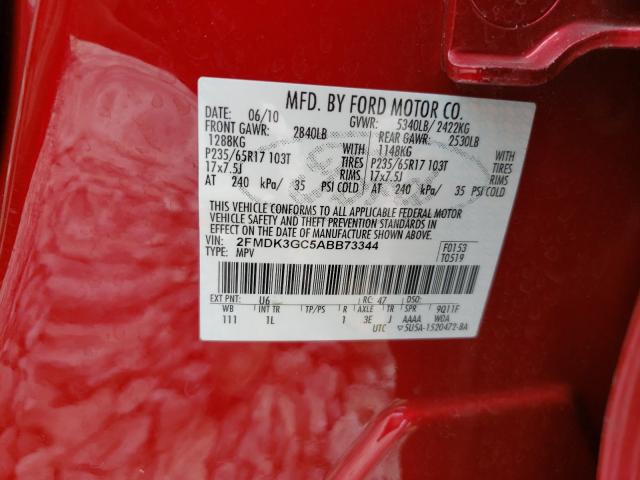 2010 FORD EDGE SE 2FMDK3GC5ABB73344