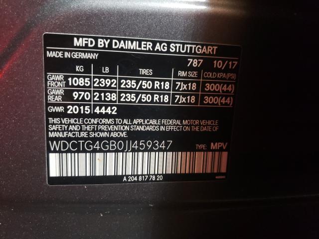 2018 MERCEDES-BENZ GLA 250 4M WDCTG4GB0JJ459347