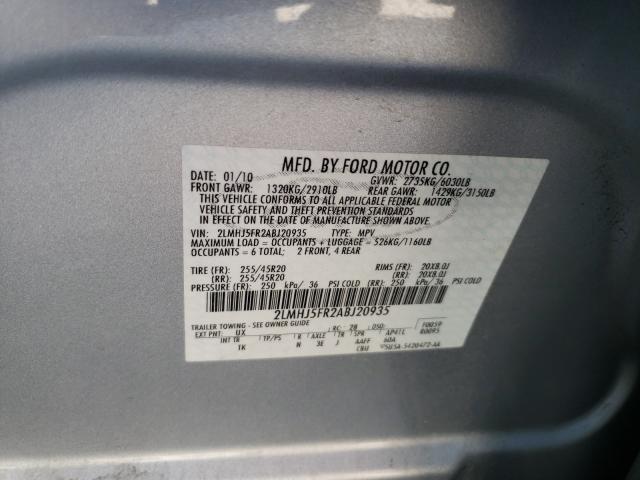 2010 LINCOLN MKT 2LMHJ5FR2ABJ20935