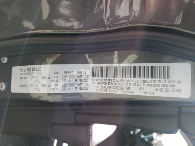 2016 JEEP CHEROKEE T 1C4PJMBS4GW322584
