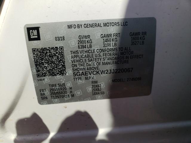 2018 BUICK ENCLAVE AV 5GAEVCKW2JJ220067