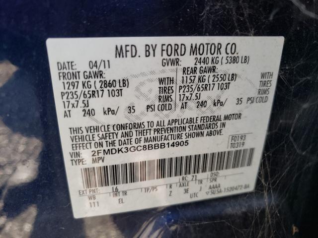 2011 FORD EDGE SE 2FMDK3GC8BBB14905