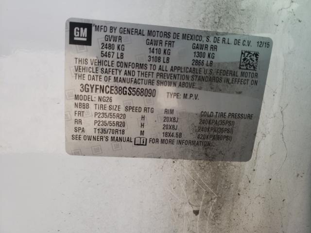 2016 CADILLAC SRX PERFOR 3GYFNCE38GS568090