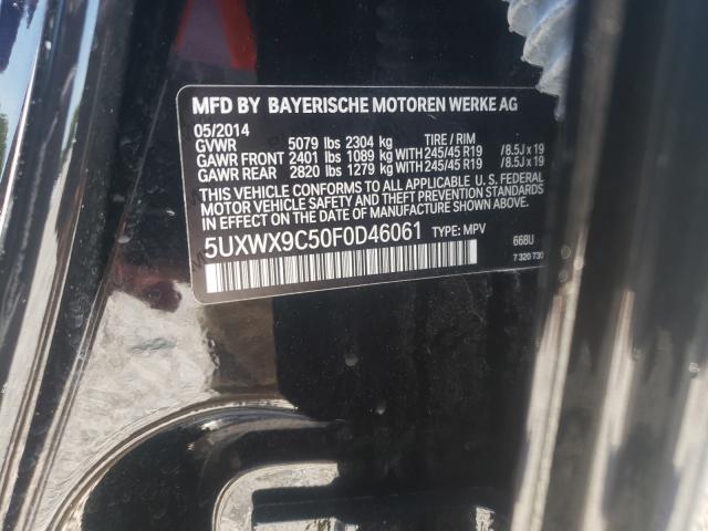 2015 BMW X3 XDRIVE2 5UXWX9C50F0D46061
