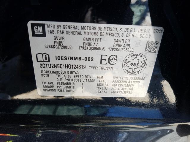 2017 GMC SIERRA K15 3GTU2NEC1HG124619