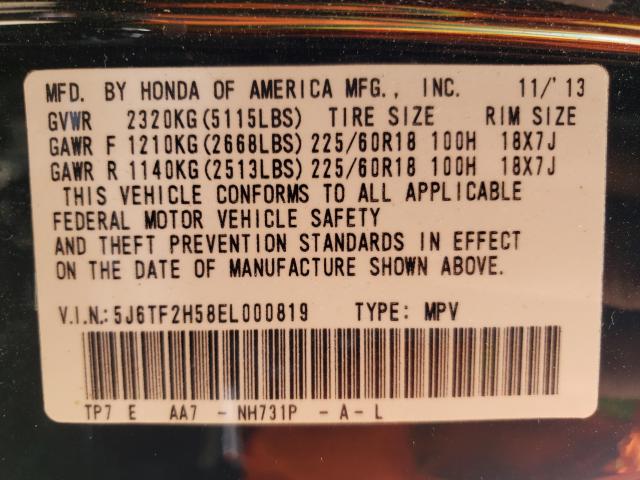 2014 HONDA CROSSTOUR 5J6TF2H58EL000819