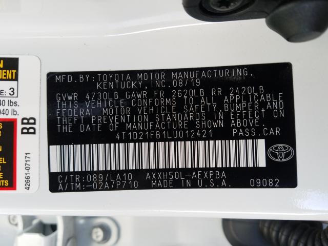 2020 TOYOTA AVALON LIM 4T1D21FB1LU012421