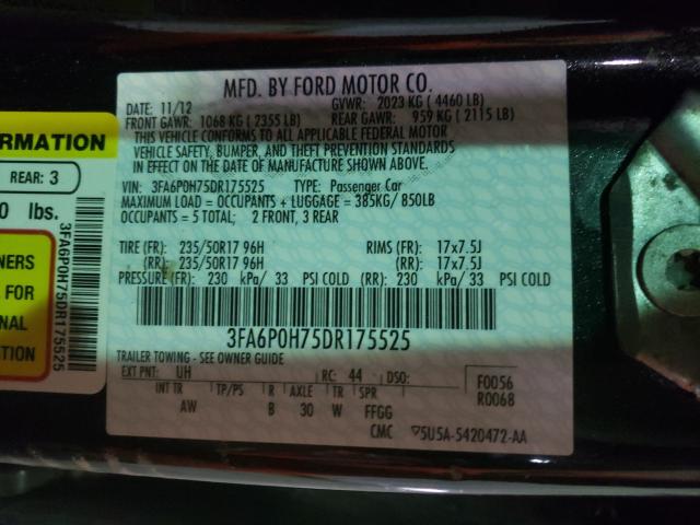 2013 FORD FUSION SE 3FA6P0H75DR175525