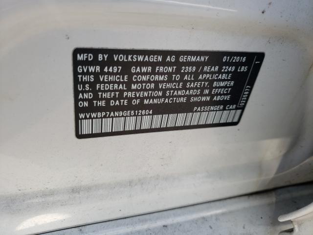 2016 VOLKSWAGEN CC BASE WVWBP7AN9GE512604