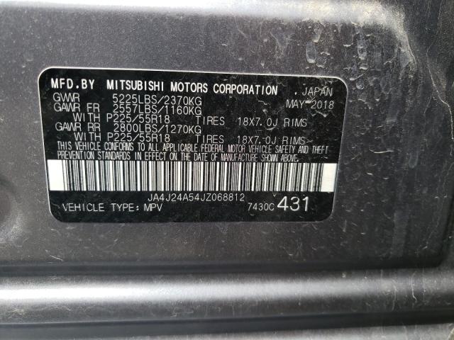 2018 MITSUBISHI OUTLANDER JA4J24A54JZ068812