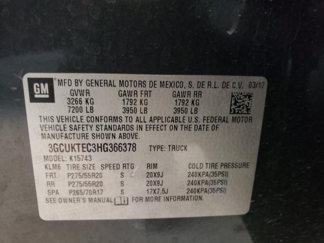 2017 CHEVROLET SILVERADO 3GCUKTEC3HG366378