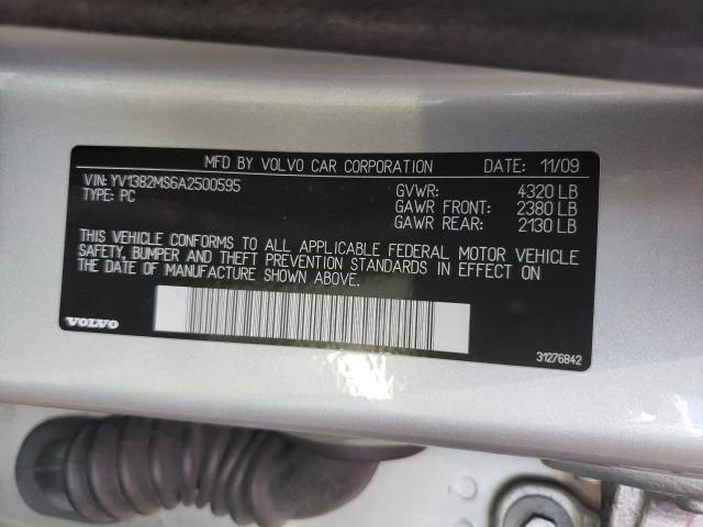 2010 VOLVO S40 2.4I YV1382MS6A2500595