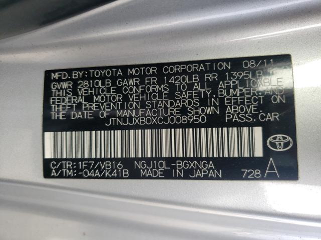 2012 TOYOTA SCION IQ JTNJJXB0XCJ008950