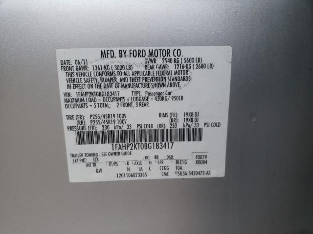 2011 FORD TAURUS SHO 1FAHP2KT0BG183417