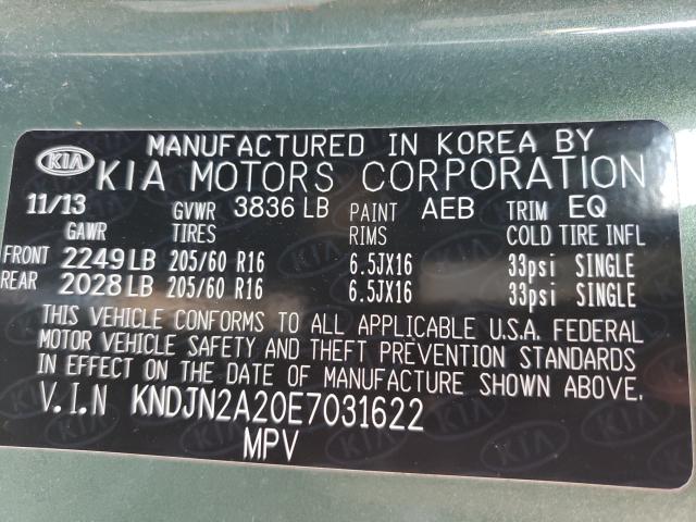 2014 KIA SOUL KNDJN2A20E7031622