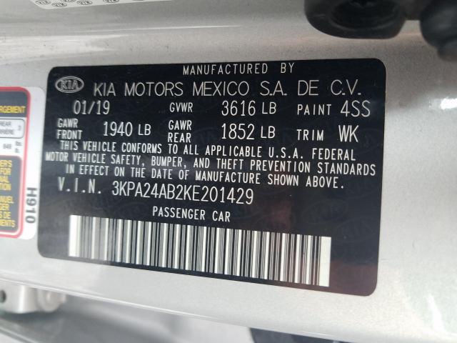 2019 KIA RIO S 3KPA24AB2KE201429