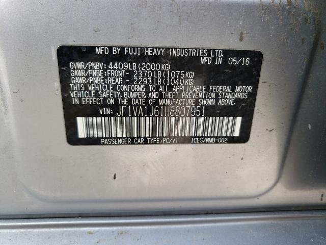 2017 SUBARU WRX LIMITE JF1VA1J61H8807951
