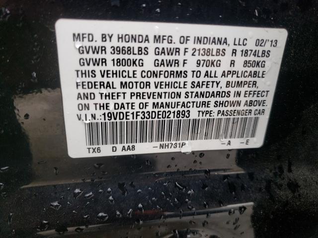 2013 ACURA TLX 19VDE1F33DE021893