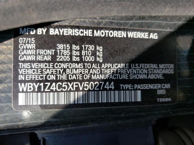 2015 BMW I3 REX WBY1Z4C5XFV502744