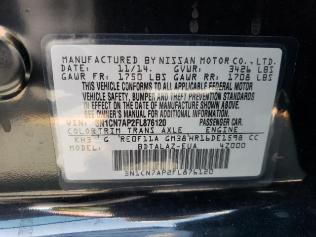 2015 NISSAN VERSA S 3N1CN7AP2FL876120